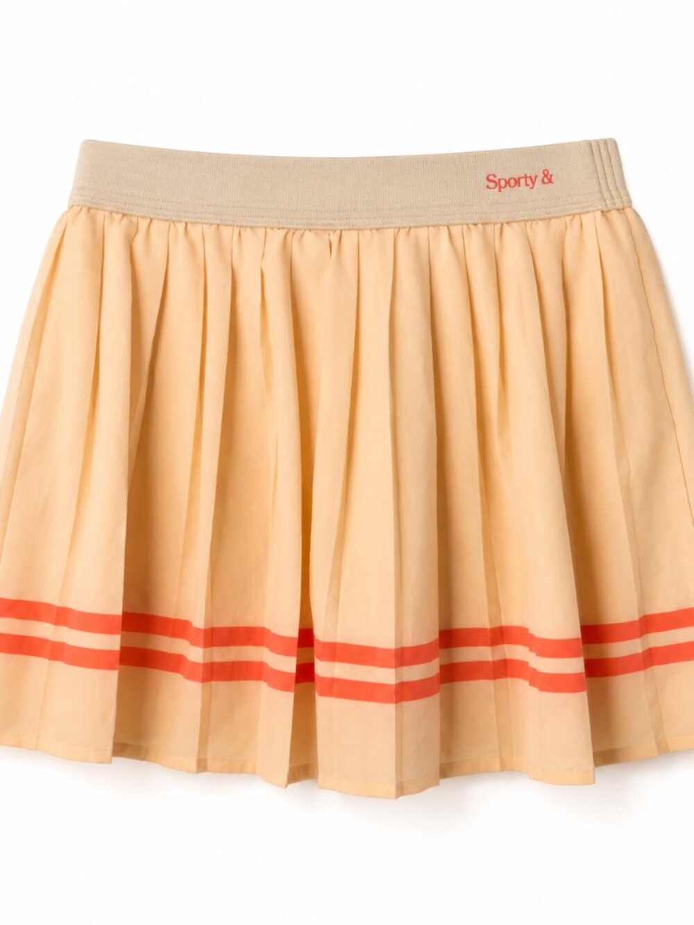 Sporty & Rich New Serif Mini Skirt XS Almond Pomodoro Pleated Tennis Skirt - Picture 3 of 4